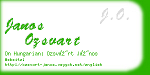 janos ozsvart business card